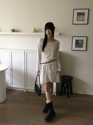 Alcan Basic Ribbed U-Neck Inner Long Sleeve T-Shirt